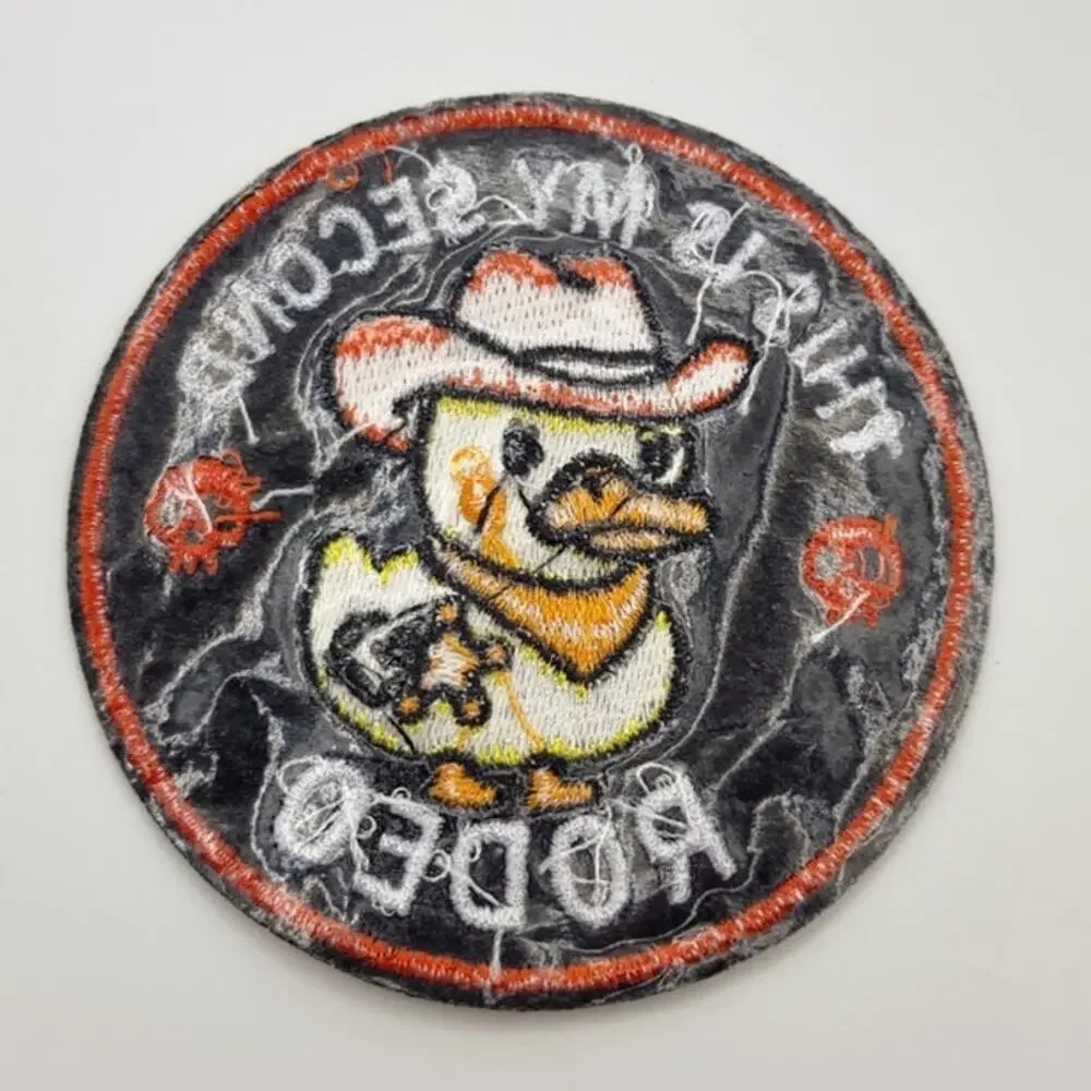 This is my Second Rodeo Embroidered Patch Yellow Duck Sheriff Iron on Sew on